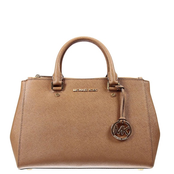 Michael Kors Sutton Saffiano Medium Satchel Leather Purse - Picture 1 of 16